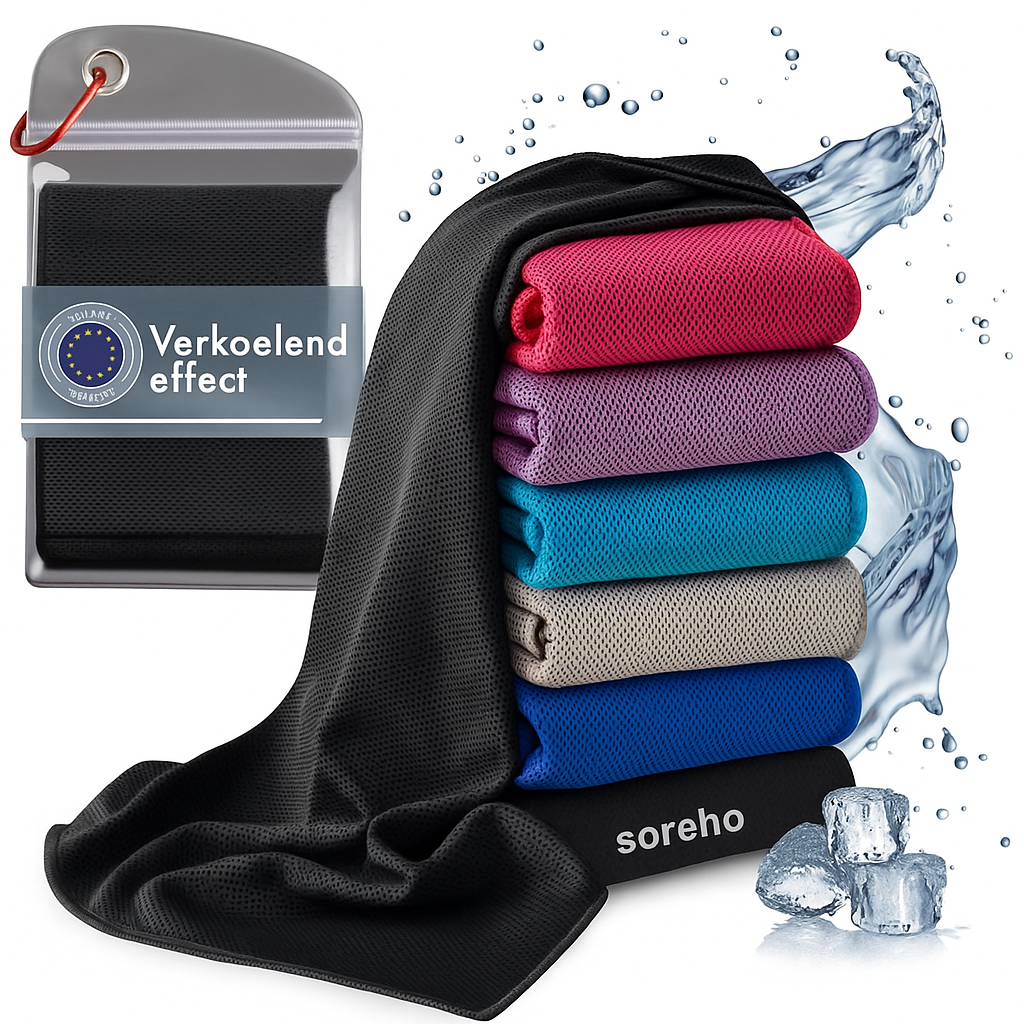 Verkoelende Microvezel Sporthanddoek – Direct Fris tot 14°C | Licht, Sneldrogend & Ideaal voor Sport, Reizen & Zomerhitte! - Soreho