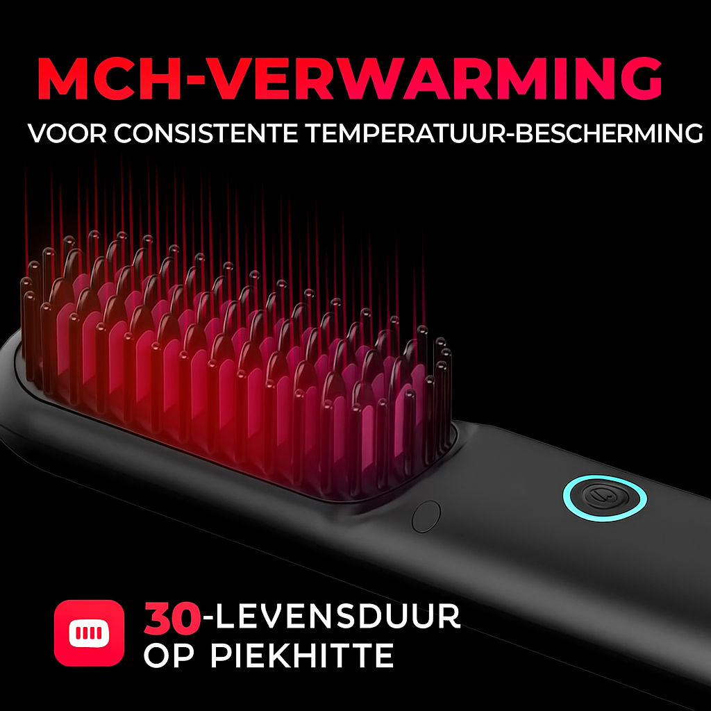 Luxe Portable Hair Straightener Brush – Perfect Haar, Waar Je Ook Bent - Soreho
