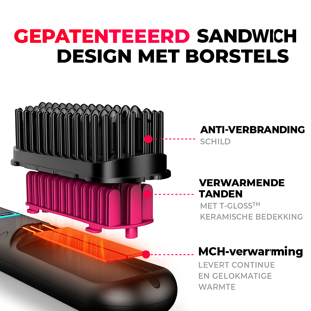 Luxe Portable Hair Straightener Brush – Perfect Haar, Waar Je Ook Bent - Soreho