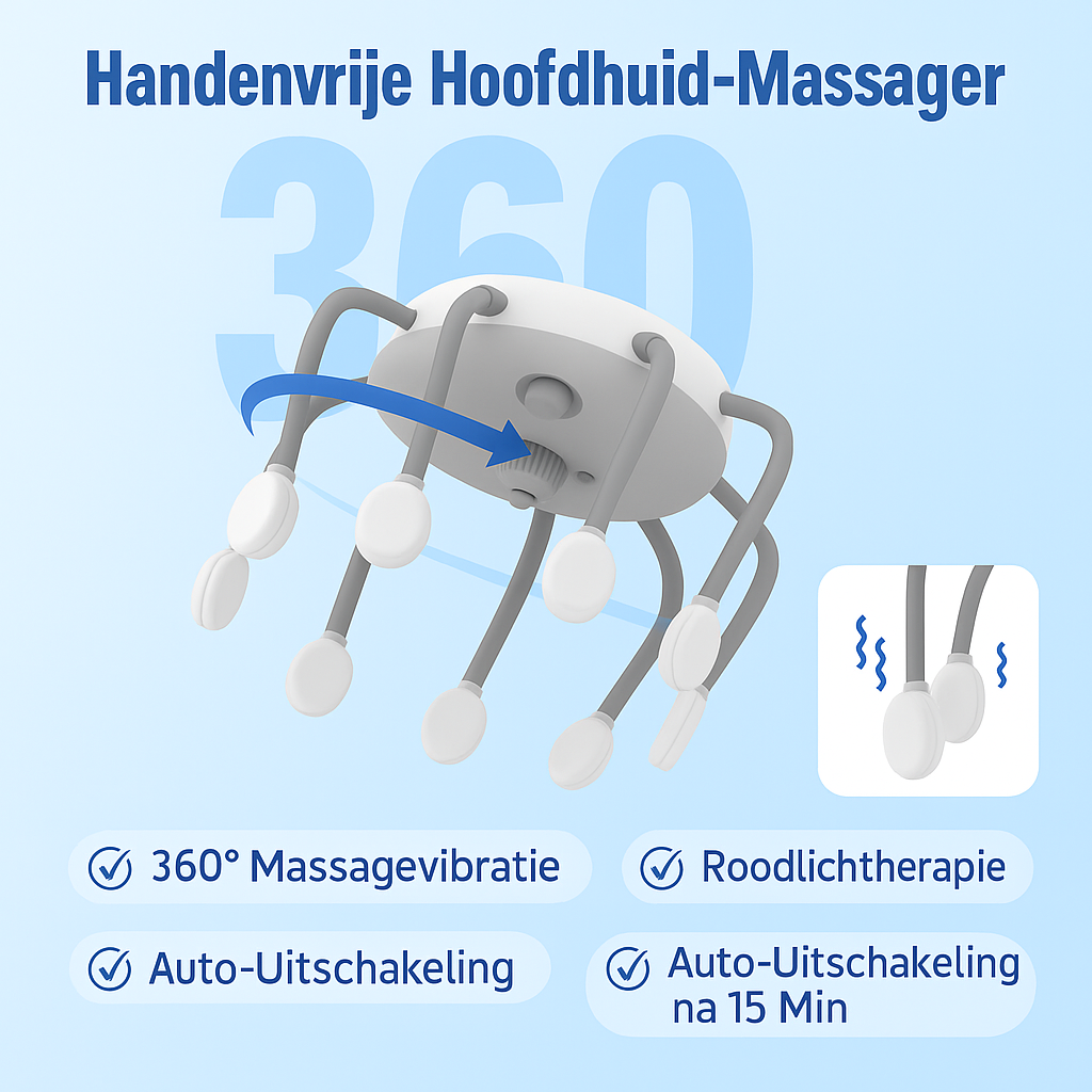 MigraRelief™ Elektrische Hoofdhuid-Massager met Roodlichttherapie - Soreho