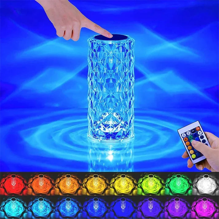 16-Color Crystal Rose LED Lamp - Soreho