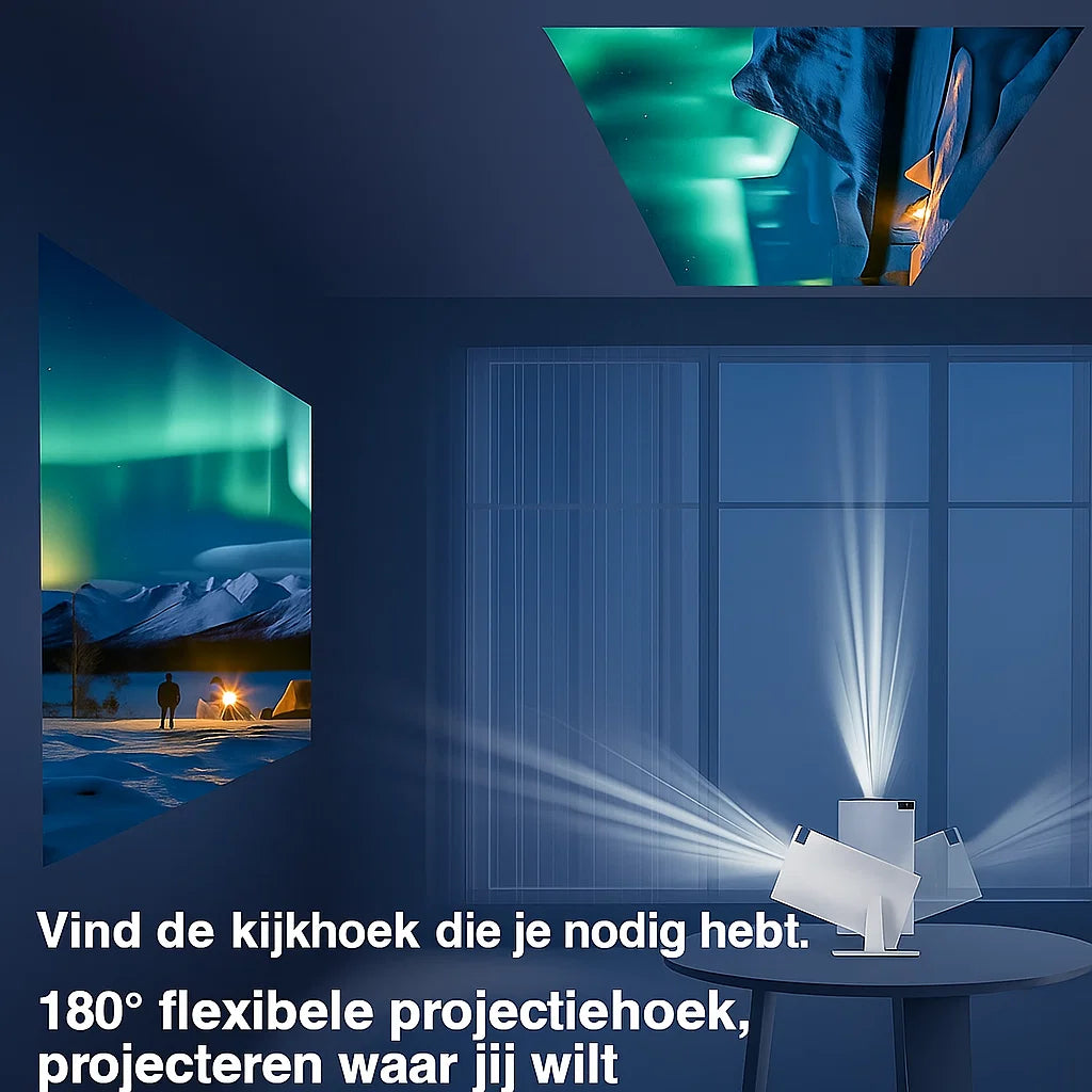 MAGCUBIC Mini Projector – 180° Draaibare Beamer met Flexibele Projectie voor Wand & Plafond | HD Beeldkwaliteit - Soreho