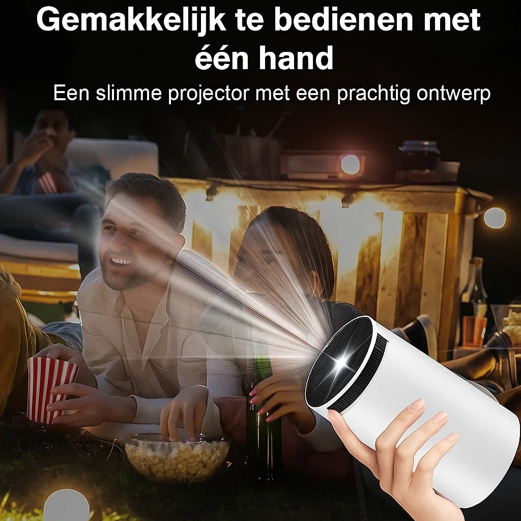 MAGCUBIC Mini Projector – 180° Draaibare Beamer met Flexibele Projectie voor Wand & Plafond | HD Beeldkwaliteit - Soreho