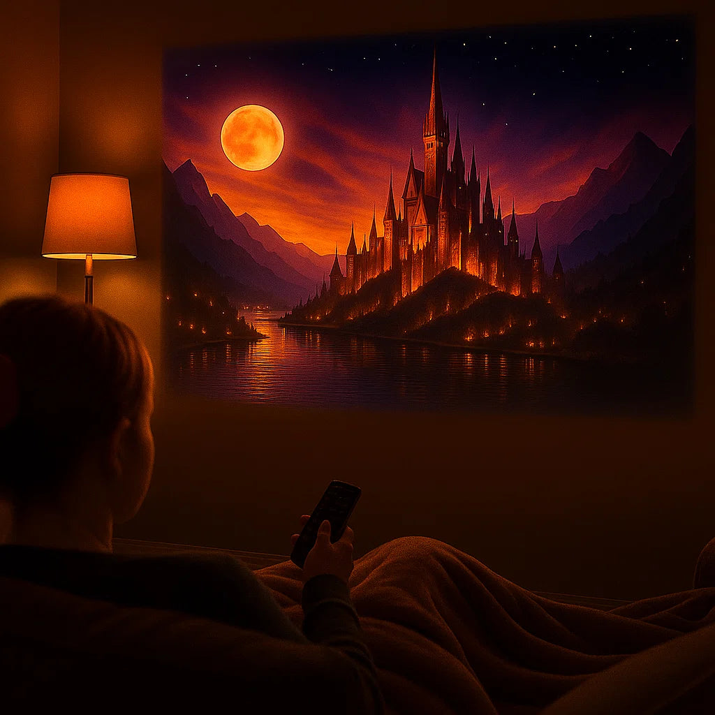 MAGCUBIC Mini Projector – 180° Draaibare Beamer met Flexibele Projectie voor Wand & Plafond | HD Beeldkwaliteit - Soreho