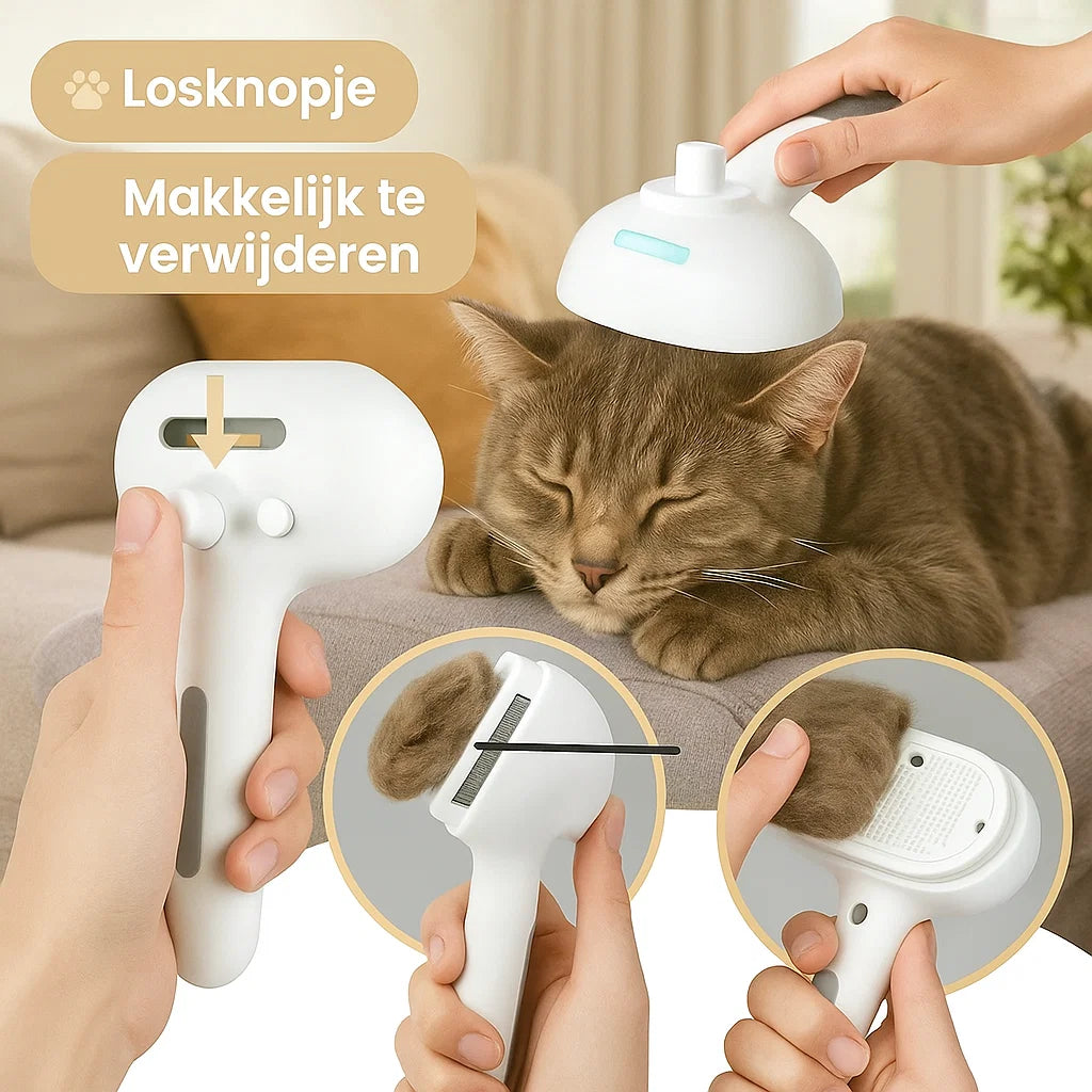 FluffyCare – Luxe Verzorgingsborstel voor Huisdieren - Soreho